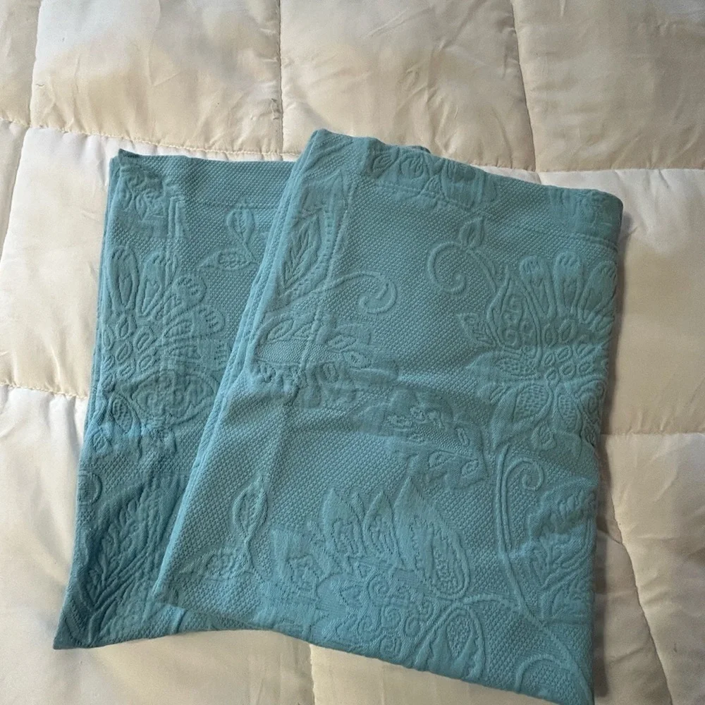 The Company Store Putnam Cotton Matelassé Shams Standard- Lagoon Blue